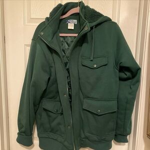 Vintage Jack Frost Medium Polyester Wear Varsity Jacket 1940s‎ Style Green